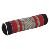 Handelsturm Thaikissen Nackenrolle 50x13 mit Füllung aus Kapok Yoga Bolster Yogakissen Rolle Feste Kissenrolle (Thaimuster schwarz-rot)