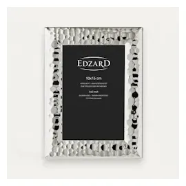 Edzard 2er Set Fotorahmen Bilderrahmen Gubbio (10x15 cm, edel versilbert, anlaufgeschützt, 2 Aufhänger