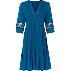 bonprix Tunika-Kleid aus Viskose, blau, 44/46 (L), Viskose
