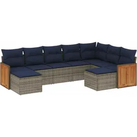 vidaXL Gartensofa-Set 9-tlg. grau