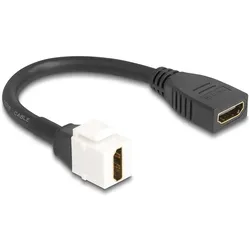 Delock HDMI-Kabel - HDMI weiblich zu HDMI weiblich Keystone - 20 cm - Schwarz /