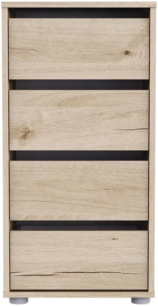 Schubkastenkommode DEMEYERE GROUP, dunkel eiche royal, B:40cm H:76,3cm T:39,6cm, Spanplatte, Sideboards