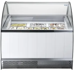 ISA Speiseeisvitrine BERMUDA LX 13 UM, 395 Liter, Frontblenden in weiß, Seitenteile in grau