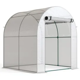 Outsunny Foliengewächshaus Kunststoff Weiß Folie 1,8 m2