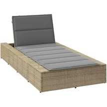 vidaXL Sonnenliege 200 x 58 x 25 cm Beige