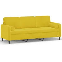 VidaXL 3-Sitzer-Sofa mit Zierkissen Gelb 180 cm Samt