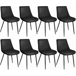 TECTAKE Set Stuhl Monroe Samtoptik  8er Setschwarz