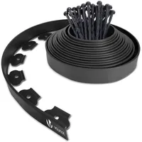 VOUNOT® Flexible Rasenkante Kunststoff mit 30 Erdanker, Länge 10m Höhe 5cm, Schwarz