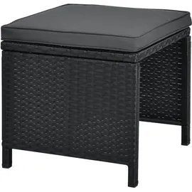 Juskys Polyrattan Sitzgruppe Baracoa XXL 13-teilig – Gartenmöbel Set mit 8 Stühle, 4 Hocker Tisch für Garten