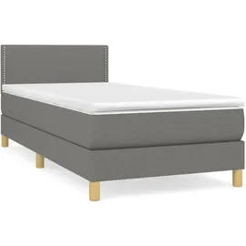 vidaXL Boxspringbett 100 x 200 cm Dunkelgrau