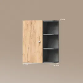 livinity Livinity® Badschrank, Fucino, Anthrazit/Goldkraft Eiche, 47.2 x 59.2 cm