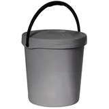 Plast Team Eimer mit Deckel, 16 L, Silber, One Size