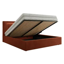 mks möbel Polsterbett mit Bettkasten - orange - Maße (cm): B: 148 H: 103