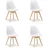 Homestyle4u Küchenstuhl Holz gepolstert Weiß 4er Set