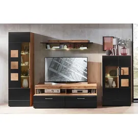 Innostyle Wohnwand Sonate Lack Schwarz