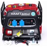 KRAFT&DELE Stromerzeuger 3PS 1500W Steckdose 2x 230V, 1x 12V Benzin Stromaggregat Notstromaggregat Stromgenerator