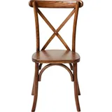 Essentials Crossback Stapelstuhl massivholz, Braun, 48x47x88cm (BxTxH), 50100