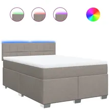 vidaXL Boxspringbett mit Matratze Taupe 140x200 cm Stoff