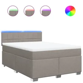 vidaXL Boxspringbett mit Matratze Taupe 140x200 cm Stoff