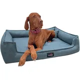tierlando® Orthopädisches Hundebett Gustav Scandi CHIC mit elegantem waschbarem Bezug und herausnehmbarer mobiler Matratze für maximalen Liegekomfort Größe: 130x100cm | 21 Blau