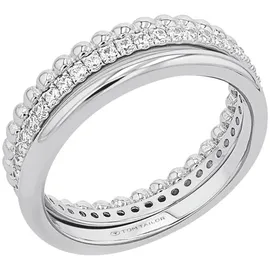 Tom Tailor Damen Steckring Sterling Silber 925 - Stein Zirkonia weiß, silber, Gr. 58/18,5