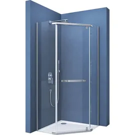 doporro Fünfeckdusche Duschkabine 90x90x195 Duschabtrennung ESG-Sicherheitsglas Klarglas inkl. Easy-Clean-Beschichtung Rav08K