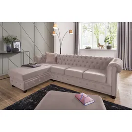 Home Affaire Chesterfield-Sofa New Castle L-Form 255 x 72 x 171 cm Flamingo