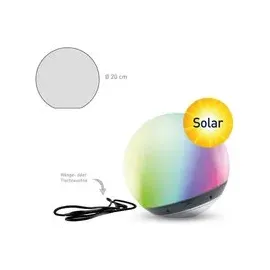 Müller-Licht Kugelleuchte Kunststoff, Metall 20 cm inkl. Akku, Solarzelle weiß