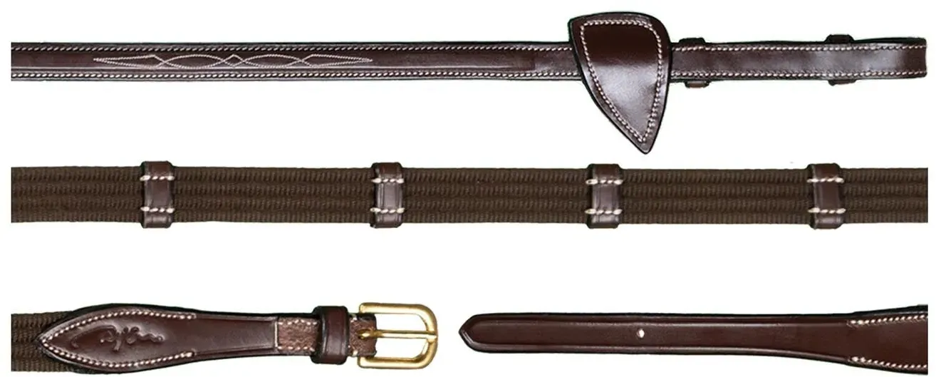 Dy'on D Collection Gurtzügel (16 mm) mit 9 Lederstegen