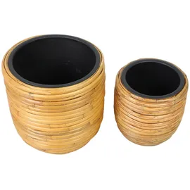 Frank Flechtwaren - bertopf 'Rattan', 2er Set, dekorative Wohnideen, Blumen, Pflanzen, zeitlos FF-582002