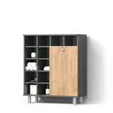 livinity® BADSCHRANK Fucino Anthrazit/Goldkraft Eiche 78.4 x 91.6 cm