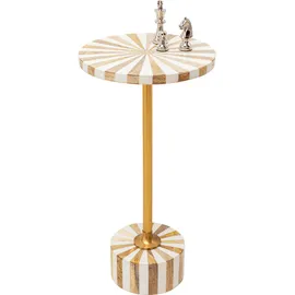 Kare DESIGN Beistelltisch Domero Cirque 86571 Dekor Weiß / Gold 25 cm