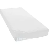 TM MAXX Jersey Spannbettlaken für Baby und Kinder mit Öko-Tex Standard (Weiß 001, 180x200) Matratzenhöhe bis 25 cm, Spannbetttuch aus 100% Baumwolle