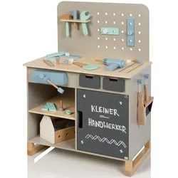 Spielwerkbank MUSTERKIND "Fagus, warmgrau/natur", grau, Rollenspielzeug, KinderB:66cm H:90cm T:42cm, Holz, B:66cm H:90cm T:42cm