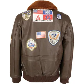 Top Gun Lederjacke Dunkelbraun 3XL