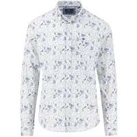 FYNCH-HATTON Langarmhemd, mit floralem Muster, blau