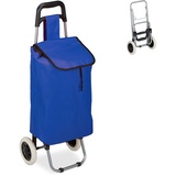 Relaxdays Einkaufstrolley, klappbar, 25 L Einkaufstasche mit Rollen, bis 10kg belastbar, HBT 91 x 40 x 30 cm,
