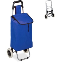 Relaxdays Einkaufstrolley, klappbar, 25 L Einkaufstasche mit Rollen, bis 10kg belastbar, HBT 91 x 40 x 30 cm,