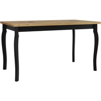 MIRJAN24 Tisch Alba V, Ausziehbarer Esstisch mit Einlegeplatte, 90x180/200 cm (Farbe: Artisan Eiche / Schwarz)