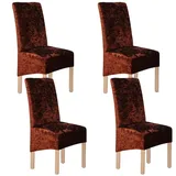 LANSHENG Stuhlhussen,Stretchy Crushed Velvet Stuhlbezug Samt Esszimmer Stuhlhussen XL, Stuhlhussen Hochlehner, für Wohnzimmer, Schlafzimmer, Hochzeitsbankett, Restaurant Kaffee, 4er Set