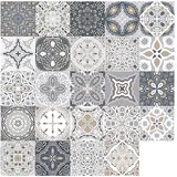 Fliesenaufkleber, Retro-mosaik-fliesenaufkleber, Marokkanischer Stil, Selbstklebend, Diy-fliesentransfer Für Zuhause, Badezimmer, Küche, Dekor (48 Stück, 15 X 15 Cm)