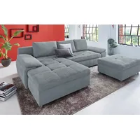 Ecksofa SIT & MORE "Labene L-Form" Sofas Gr. B/H/T: 270cm x 82cm x 90cm, Struktur fein, Recamiere beidseitig montierbar, XL-ohne Bettfunktion-ohne Bettkasten-ohne Federkern, grau (hellgrau) wahlweise mit Bettfunktion und Bettkasten, auch als XXL-Variante