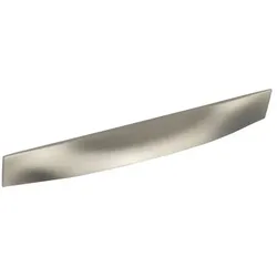 Furnipart Griff Wrap LA 128mm - flacher Griff für Möbel - Designer Möbelgriff Breite 190,4mm, Zinkdruckguss Edelstahl Effekt