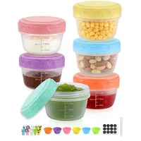 6 Stück 2.7 Oz Gefrierdosen Klein,80ML Kleine Dosen mit Deckel aus Plastik,Mini Dosen mit Deckel,Snackbox Klein, Kleine Plastikdosen mit Deckel, Frischhaltedosen mit Deckel für Snacks,Saucen