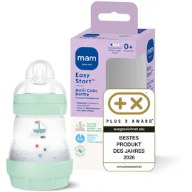MAM Easy Start Anti-Colic Babyflasche (160 ml), besonders gut akzeptierte Milchflasche, Baby Trinkflasche mit Bodenventil gegen Koliken & Sauger Größe 1, 0+ Monate, Segelboot