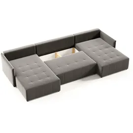 Sofnet Wohnlandschaft Grau, Textil, 7-Sitzer, U-Form,Rechteckig, 365x80x180 cm, Wohnzimmer, Sofas & Couches, Wohnlandschaften, Wohnlandschaften in U-Form