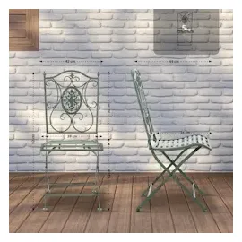 CLP Sibell Gartenstuhl 42 x 49 x 91,5 cm antik-grün 2er Set