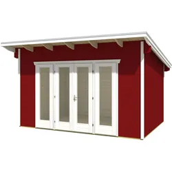 Gartenhaus SKANHOLZ "Ostende 2", rot (schwedenrot), Fußboden im Gartenhaus, Holzwerkstoff, Gartenhäuser