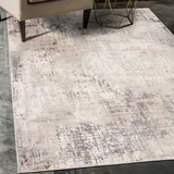 Mazovia Abstraktes Vintage Designer Teppich - Kurzflor - Weich Teppich für Wohnzimmer, Esszimmer - ÖKO-TEX Wohnzimmerteppich - Teppiche Grau Beige 160 x 220 cm