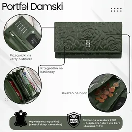 PAOLO PERUZZI Damen Geldbörse dunkelgrün